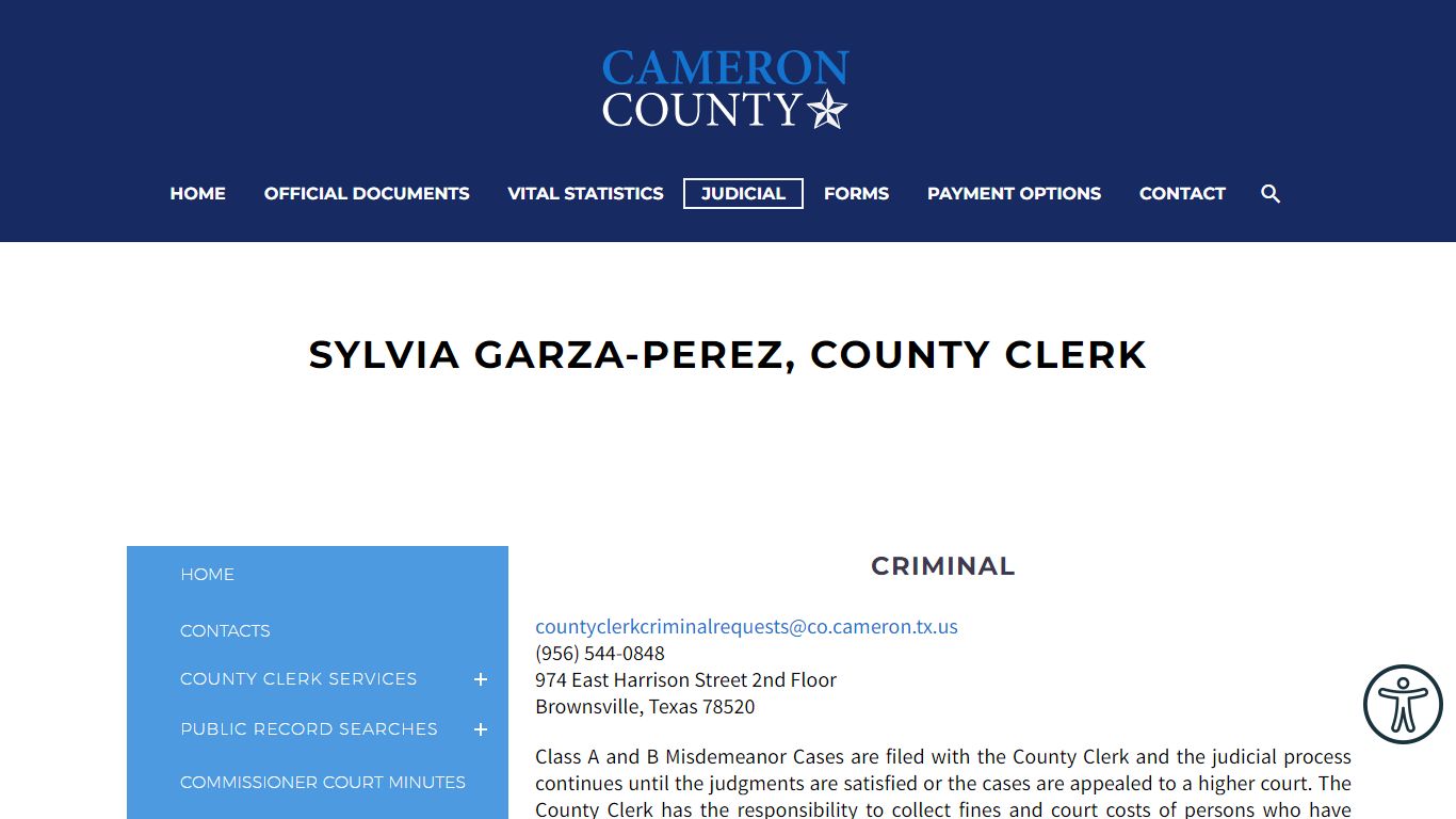 Sylvia Garza-Perez, County Clerk - Cameron County